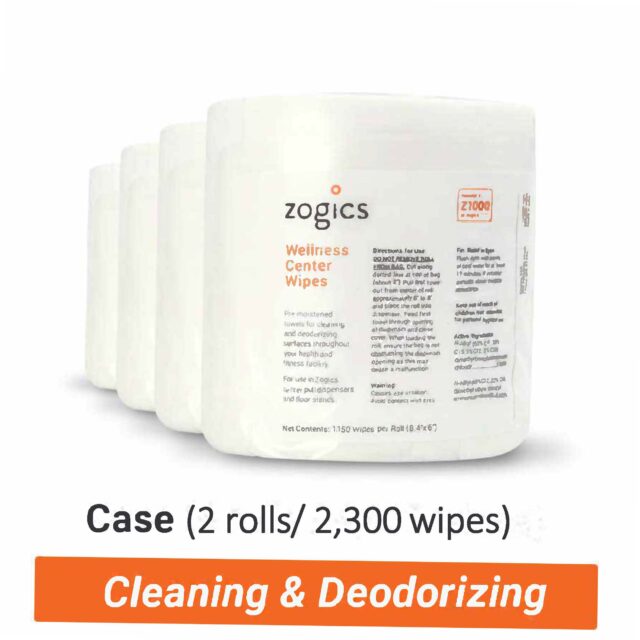 Wellness Gym Wipes by Zogics for gym cleaning 2 pack