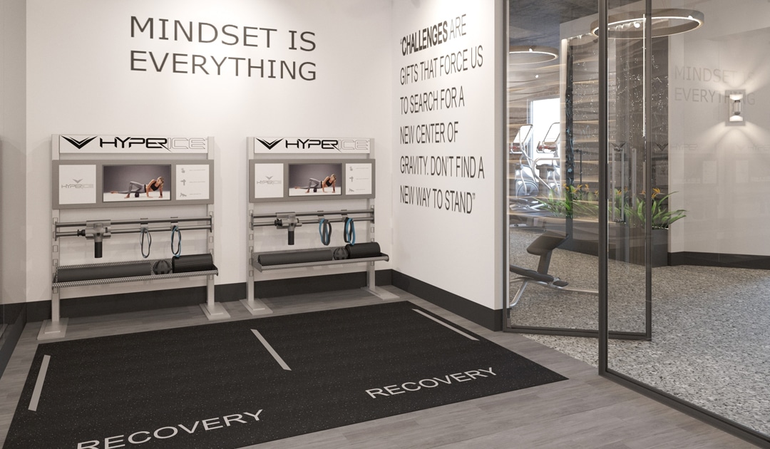 Hyperice Recovery Bay with digital coaching via fitness app for fitness center