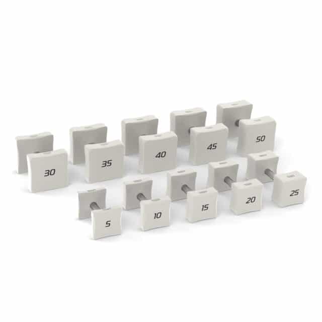 forma white square dumbbell set for home gym workouts