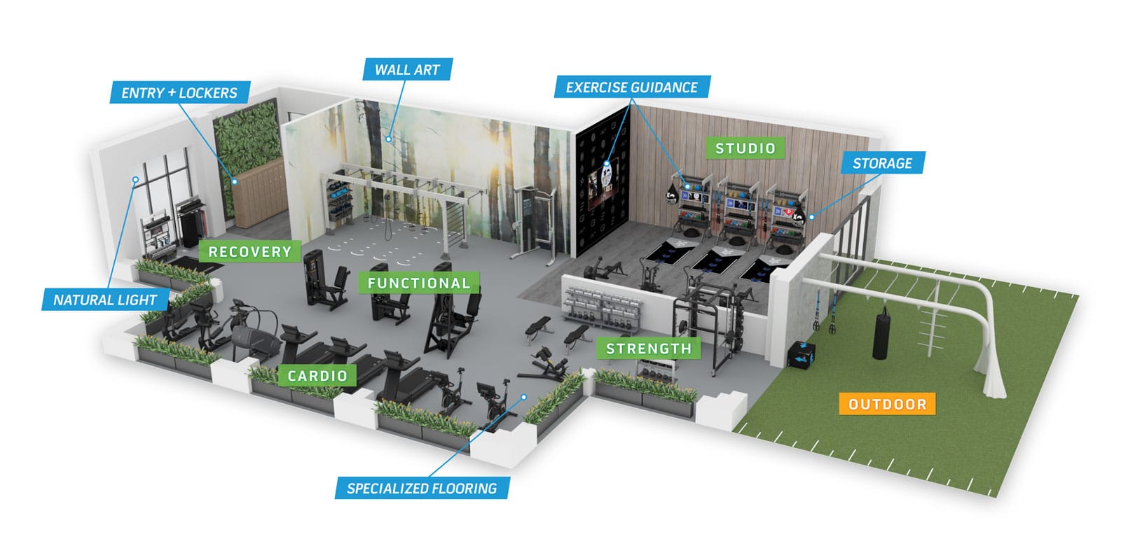 Gym design and layout