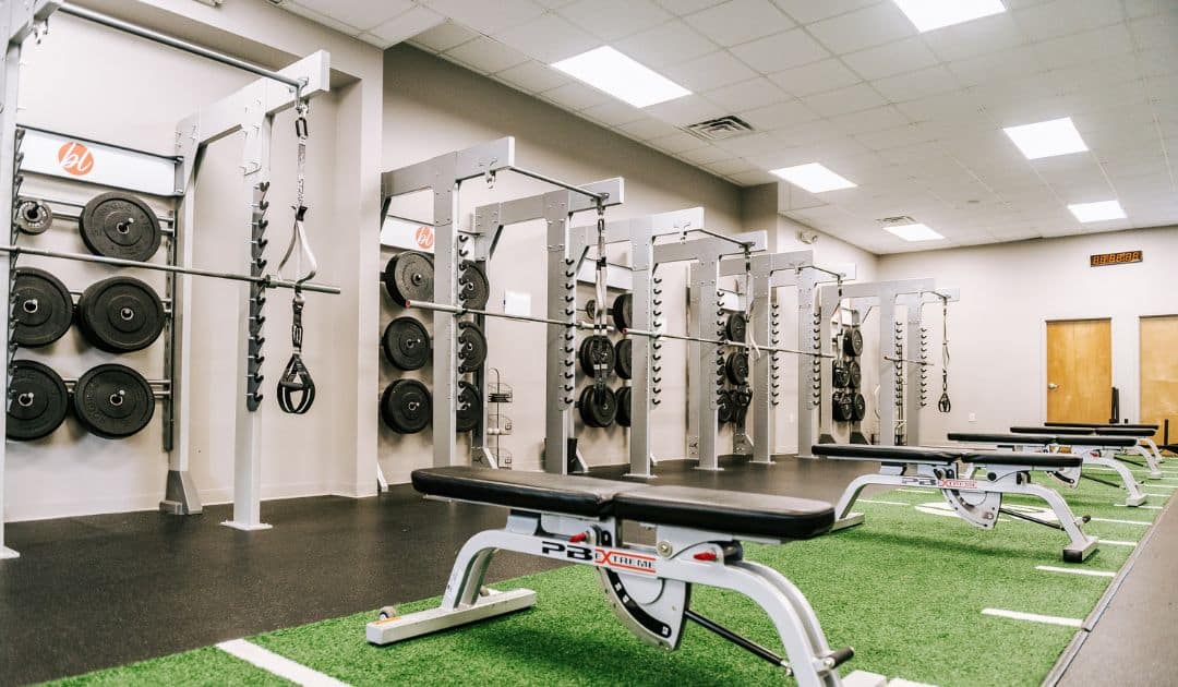 Gym designed with strength training. 