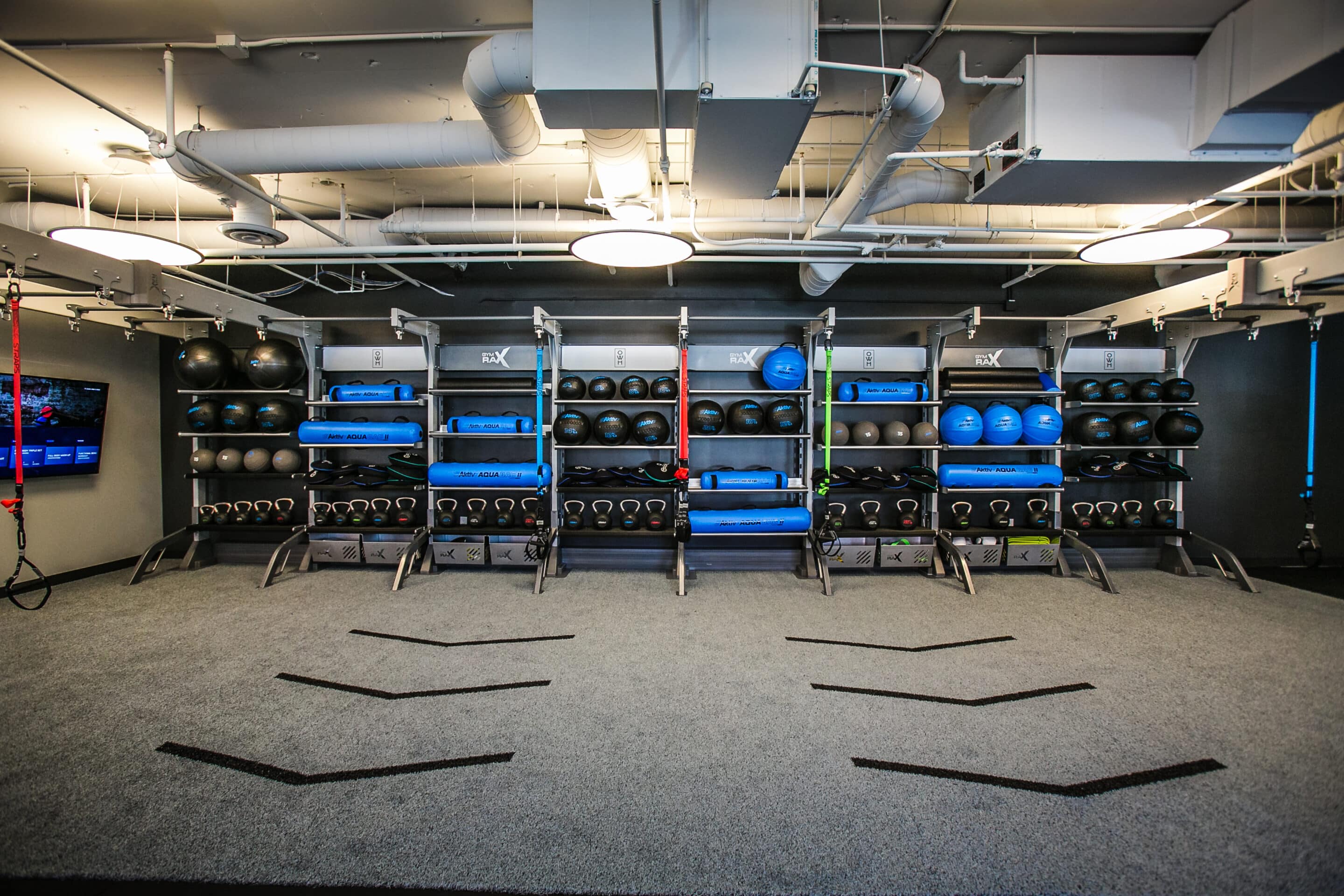 gym rax storage bays with accessories