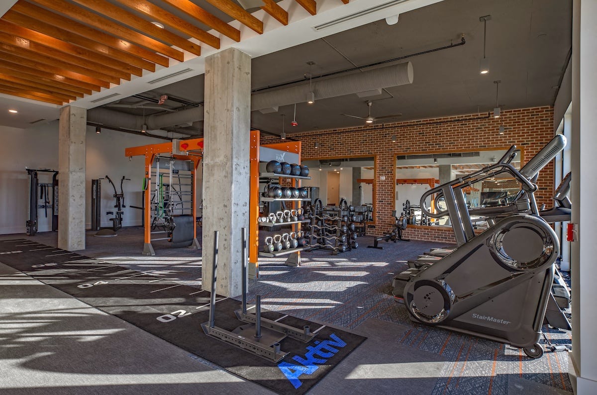 mainstead apartment fitness center gym design by aktiv