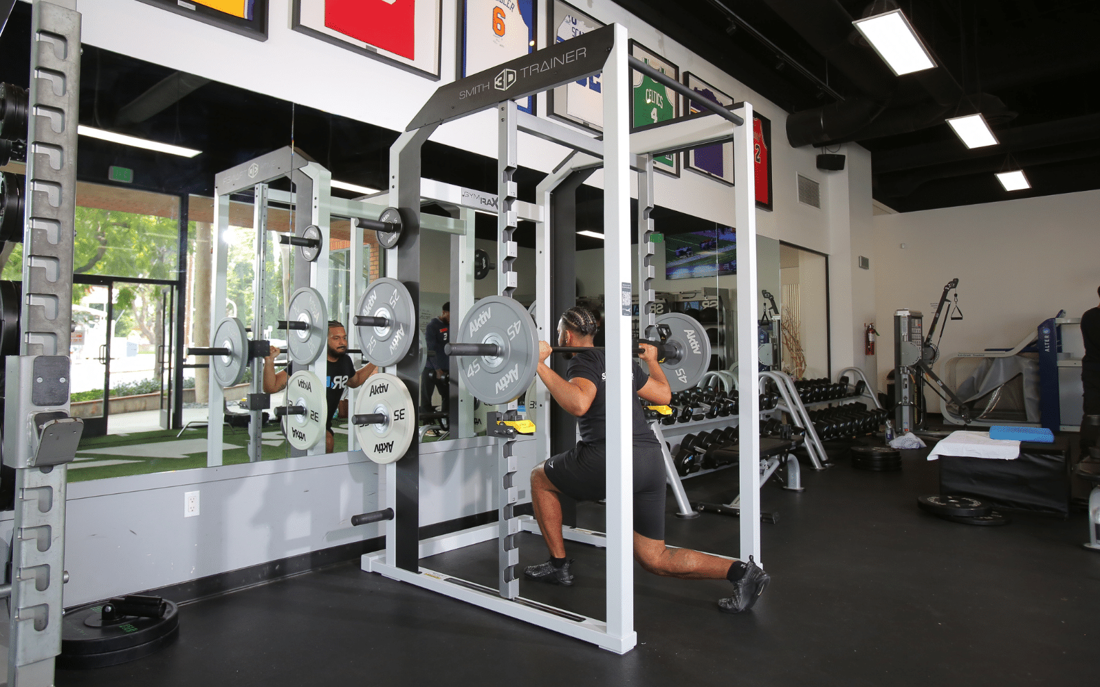 sports rehab LA gym rax smith machine